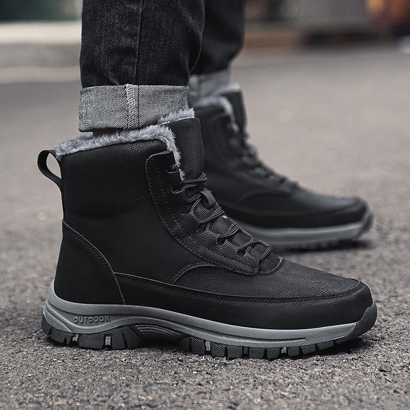 39-48 Autumn and Winter Men's Large Size Plus Velvet Rubber Bottom Winter Shoes Men's Winter Snow Boots
