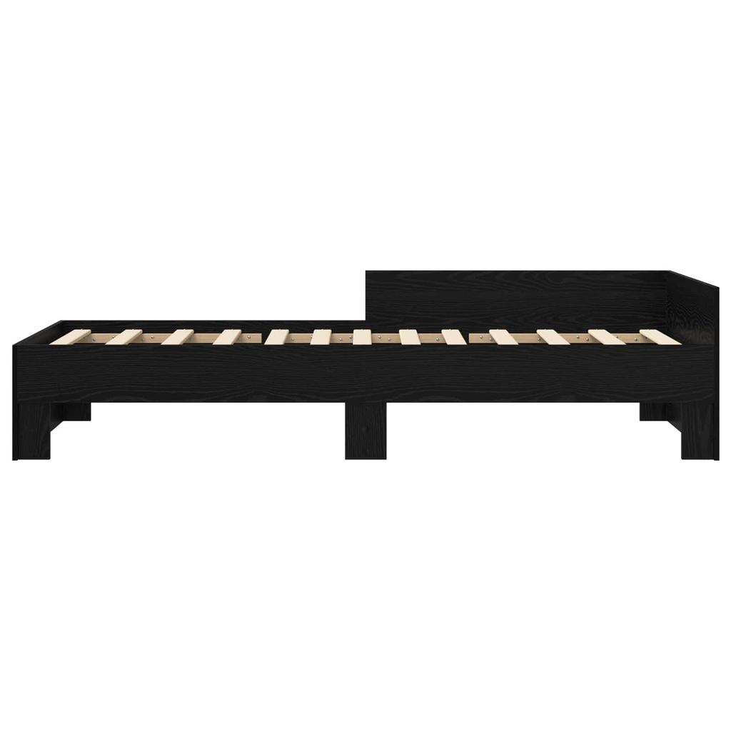Bed Frame with Headboard Black Oak 80 x 200 cm