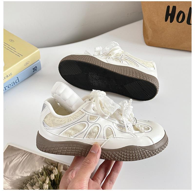 Fashion 2015 lace imitation pearl round head German training shoes, bow pink little white shoes breathable non-slip board shoes BE-6863