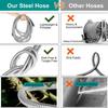 75ft Stainless Steel Garden Hose Metal Water Hose Patio Outdoor RV Car Wash Hose Watering Gun Hose Gardening Accessories