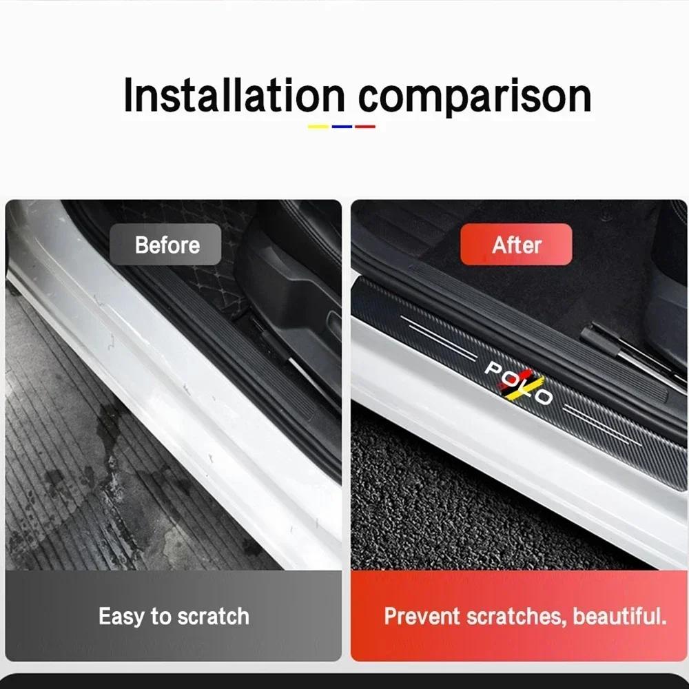 HAT1 Car Sticker Threshold Anti-collision Strip, for Volkswagen VW POLO Anti Scratching, Trunk Bumper Protect Film Accessories