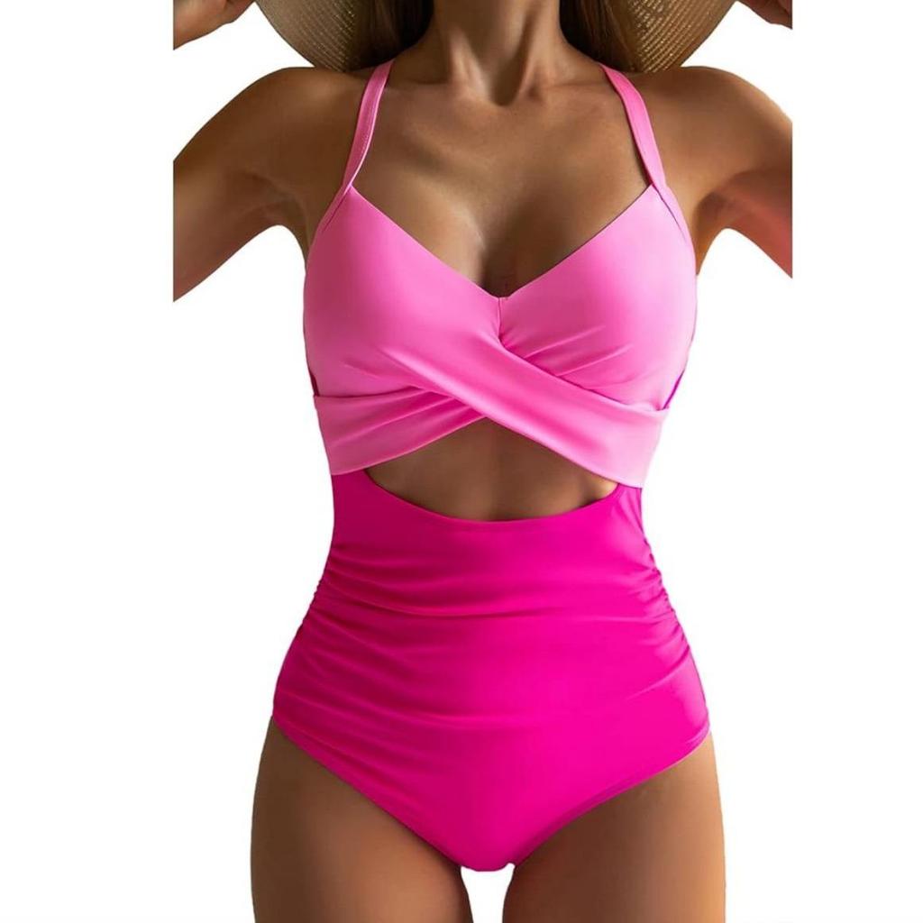 Women's Sexy Hollow Out One-Piece Swimsuit - Backless, Lace-Up Bodycon Bikini