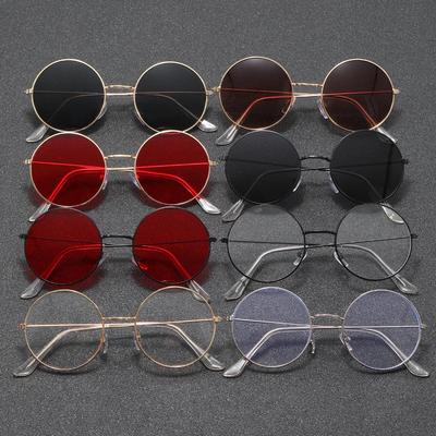 Occhiali da Sole Rotondi Specchiati Ultraleggeri Vintage - Unisex, Lenti Piatte Riflettenti