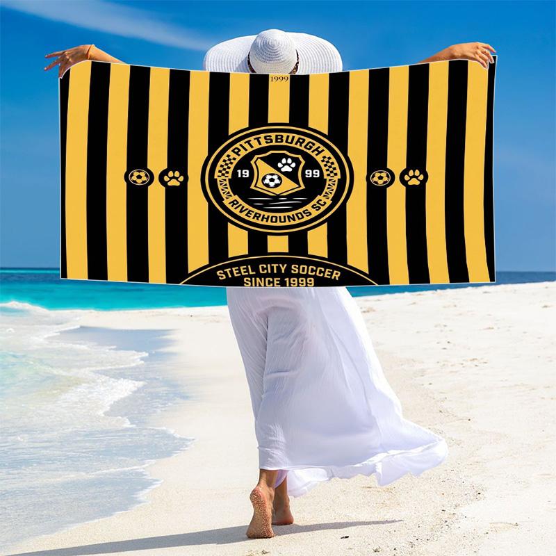 Pittsburgh Riverhounds Print Beach Towel, Large Soft Quick Dry Towel for Beach Camping Swimming