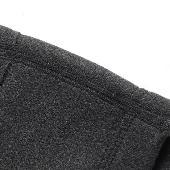 Men Vest Coat V-Neck Sleeveless Single Breasted Waistcoat with Pockets Solid Color Thickened Velvet Lining Coldproof Vest