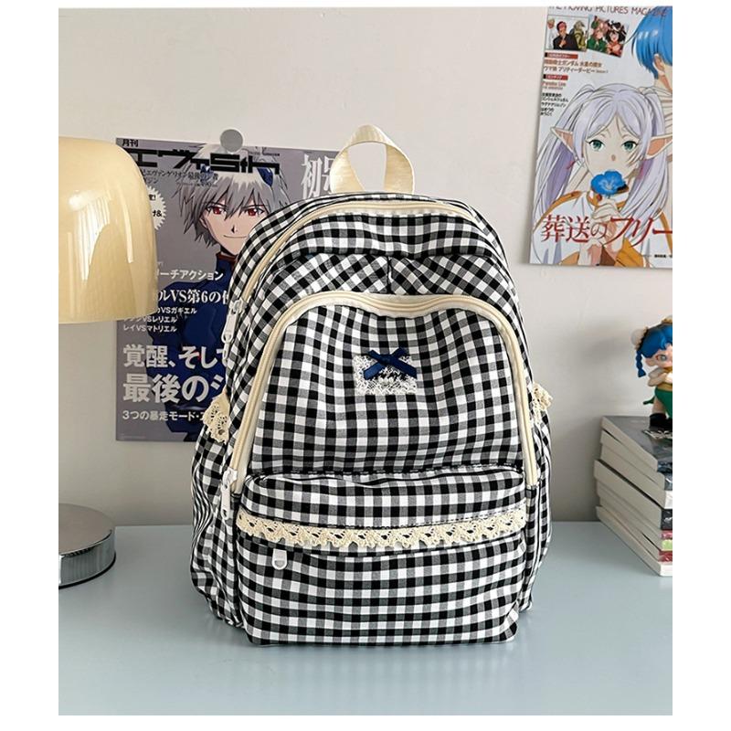 

Школьный рюкзак новый свежий и милый клетчатый рюкзак для учеников средней школы легкий дорожный рюкзак большой вместимости