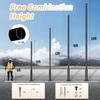 13Ft Black Solar Street Light Pole - Adjustable Metal Outdoor Lamp with Mounting Base