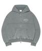 Nomanual Raw Edge Hooded Zip-Up - Washed Gray
