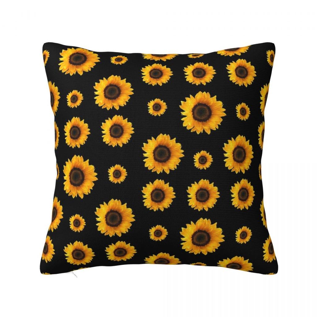 Fall Sunflower Floral Square Pillowcase Cushion Cover Pillow Case Throw Pillow Cover for Home Bedroom Car