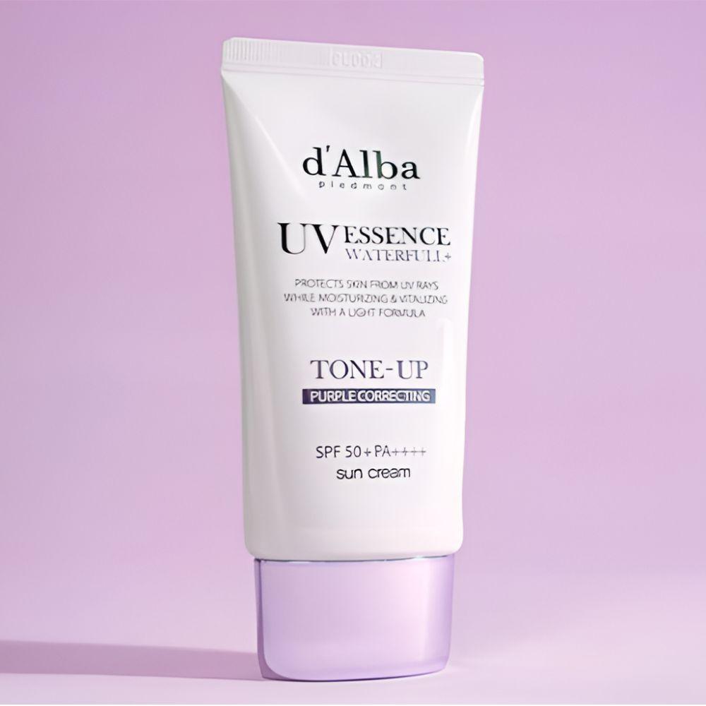 d'Alba Waterfull Purple Tone-Up Sunscreen 50ml Vegan Brightening Glow Sun