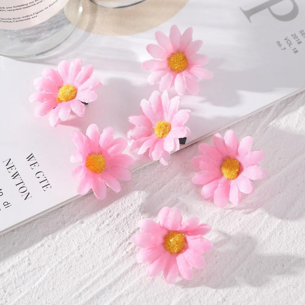 AWAYTR 6 Pcs Grampos de Cabelo Girassol Franja Lateral Clipe Margarida Fofa Pequena Flor Presilhas de Cabelo Grampo Bico de Pato Acessórios de Cabelo Femininos