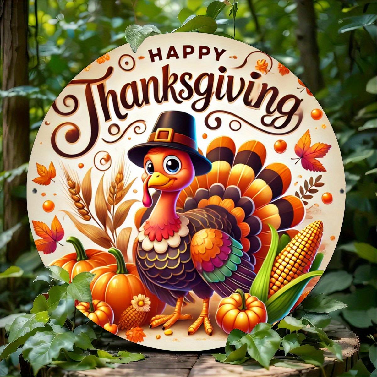 

Festive Round Aluminum Sign. 8x8 inch printed wall art for bar, cafe or kitchen.