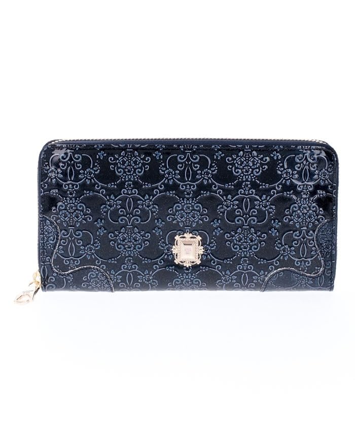 

Anna Sui Roomy Round Zipper Long Navy Wallet, Women s, (New)