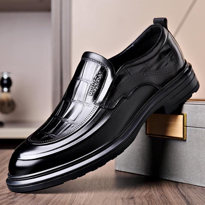 FashionNew Trending Brogues Classic Men Dress Shoes Men Oxfords Patent Leather Shoes Slip On Formal Black Leather Wedding Party Shoes
