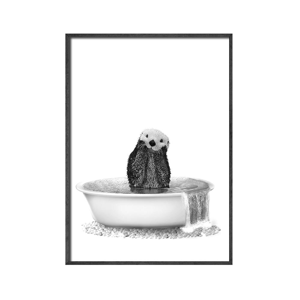 

Животное в ванной Плакат Печать Смешная корова Хайленд Свинья Осел Ванна Холст Картина Настенные панно для детской комнаты Украшение детской комнаты 21x30cm No Framed