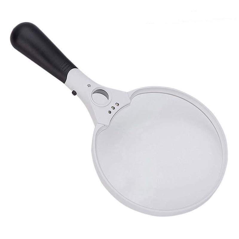

25X Extra Large Strong Magnifying Glass 3 Bright Led Zoom Lightweight Hand Held 90mm