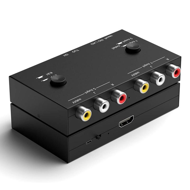 Highly Recommended.1080P 2RCA To HD Converter for HD Signal Product Connecting Av Signal