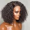 180D Deep Wave Curly Lace Front Peruci Bob Perucă Parte laterală Dantela Pre smuls Transparent Brazilian Deep Curly Bob Peruci