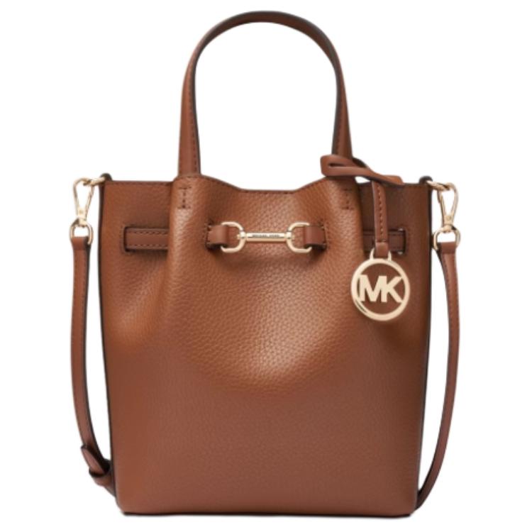 Michael Kors MK Carson Pebbled Leather Shoulder Crossbody Bag Small Women handbags Brown 35S5G2ZC5T-LUGGAGE Basic Set (Bag+Dust Bag)