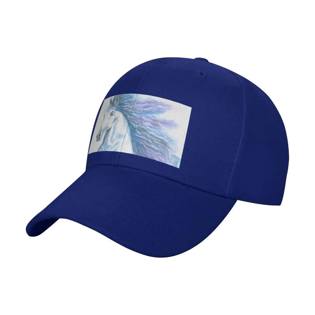 Mystery Horse with Blue and Purple Unisexe Baseball Cap Hip Hop Luxury Caps Beach Bag Sailor Cap for Unisex Designer Unisex Women's