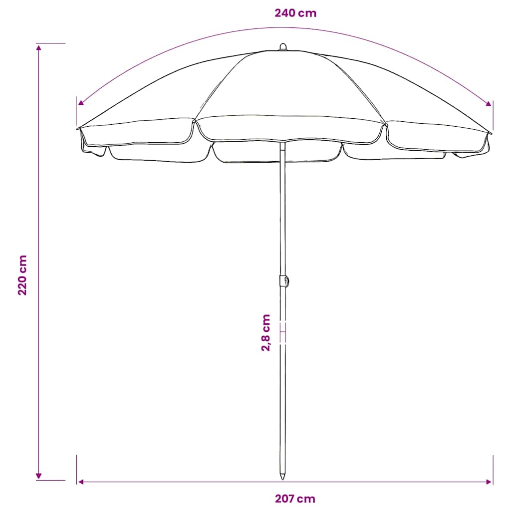 Beach Umbrella Sand Yellow 240 Cm