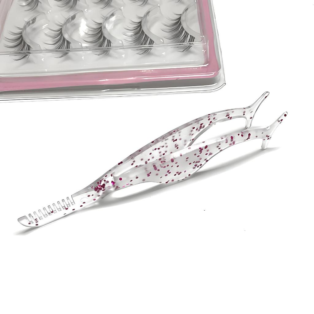 Anti-Static Plastic Eyelash & Eyebrow Tweezers - Seahorse Clip Lash Extension Tool