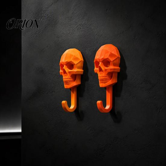 Decorative Wall Mounted Hanger Skull Hook, 3D Printed Gothic Adhesive Key Skeleton Head Storage Organizer Holder, for Home Bedroom Bathroom Hook