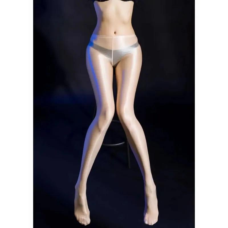 Sexy Glänzend Eng Offener Schritt Strumpfhose Strumpfhosen Heiß Transparente Leggings Strumpfhose Club Tanz Lingerie Damenmode Ootd