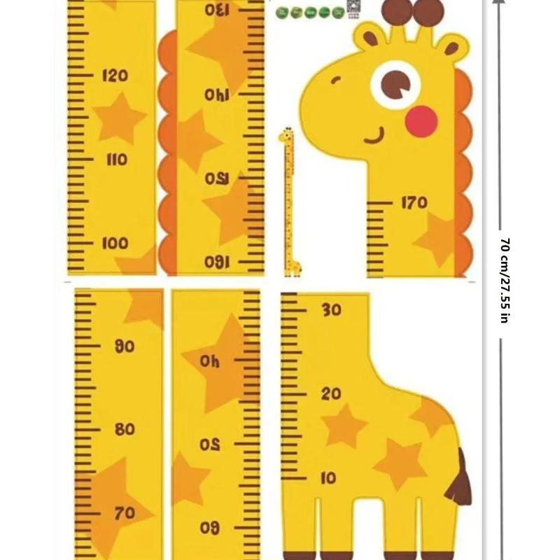 1pcAdult/Child Cartoon Animal Height Stickers,Home Decoration,Height Recording,Children's Room Wallpaper,Self Adhesive Removable