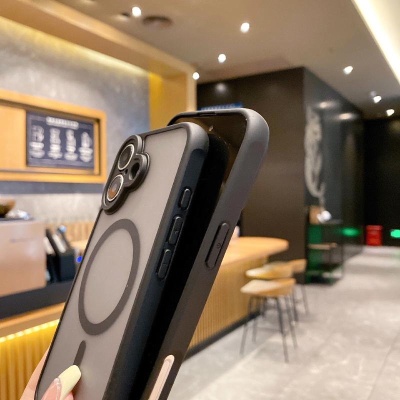 For Magsafe Magnetic Wireless Charging Luxury Matte Phone Case For iPhone 16 Pro Max E 14 11 12 13 15 Pro Max Plus Bumper Cover