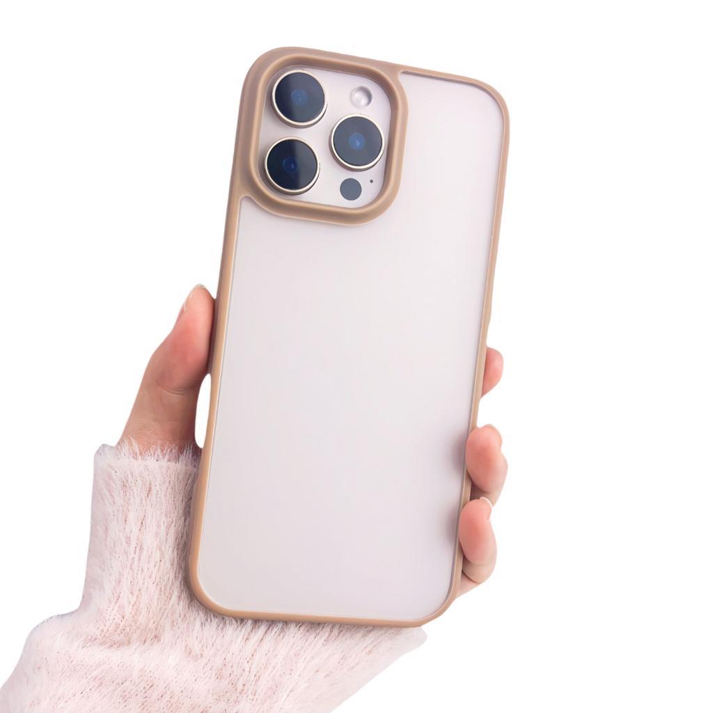 For iPhone 16 Pro Case Curved Frame PC + TPU Phone Cover Anti Drop Protection