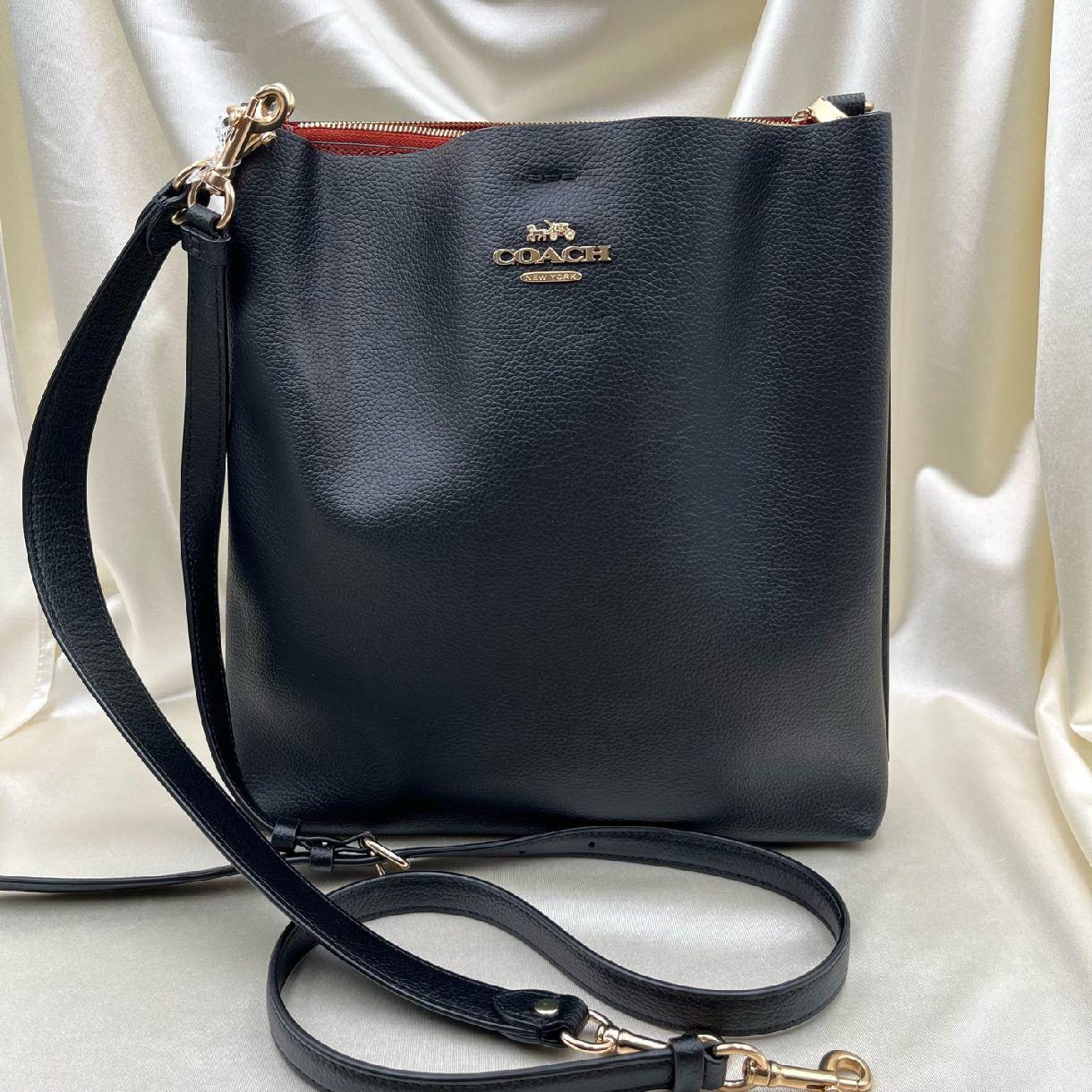 [Pre-Owned] Mollie Logo Solid Leather Bucket Bag - Excellent #QP9K0S ONE SIZE