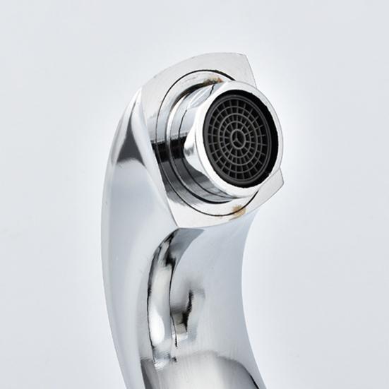 Single Hole Copper Curved Basin Sink Faucet Bathroom Deck Cold Water Outlet Tap