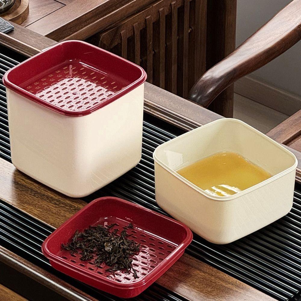 New Mini Desktop Tea Drain Bucket Drainage Detachable Desktop Trash Can Multifunctional Tea Filter Box