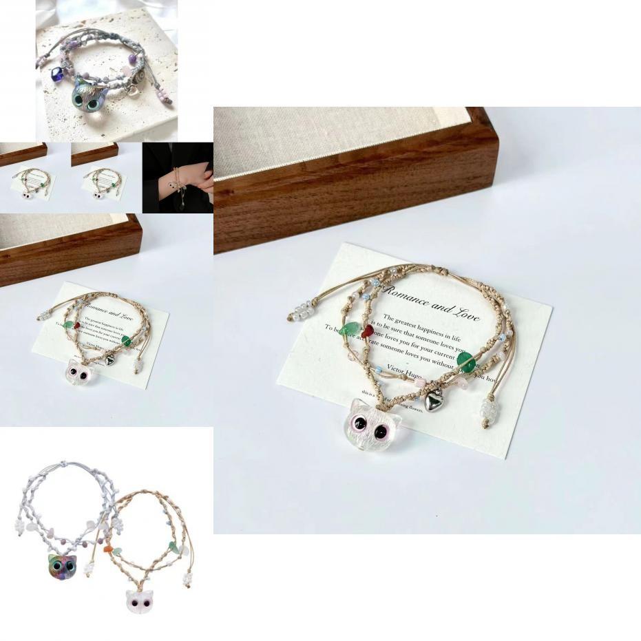 Adorable Multi-color Cat Eye Beaded Bracelet For Women Elegant And Trendy Accessory