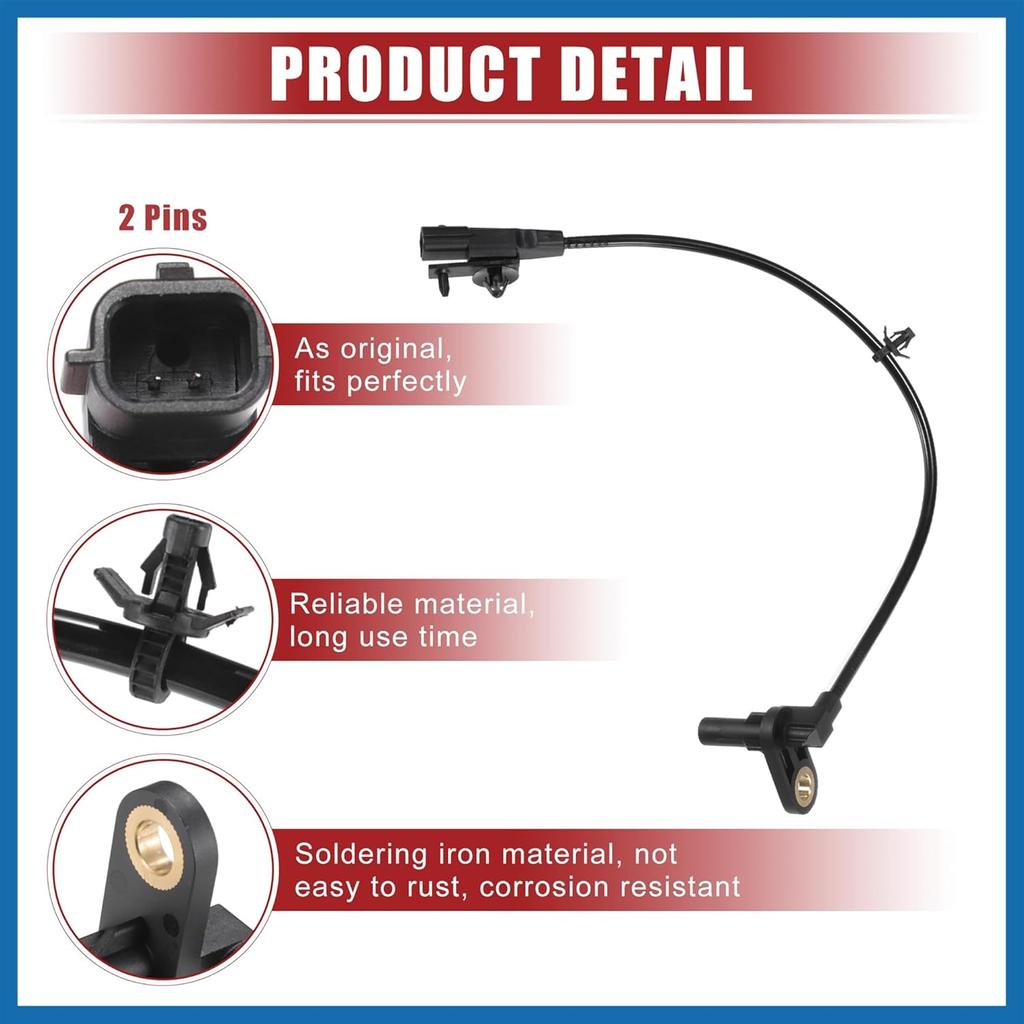 Car Rear Left Right ABS Wheel Speed Sensor Fit for Infiniti Q50 2014-2020 No.479014GA0A/479004GA0A - Pack of 2 Item Replacement