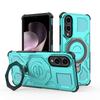 KEYSION Shockproof Magnetic Case for Samsung S25 Ultra 5G S25+Plus Upright Live Metal Ring Stand Phone Cover for Galaxy S25 Edge