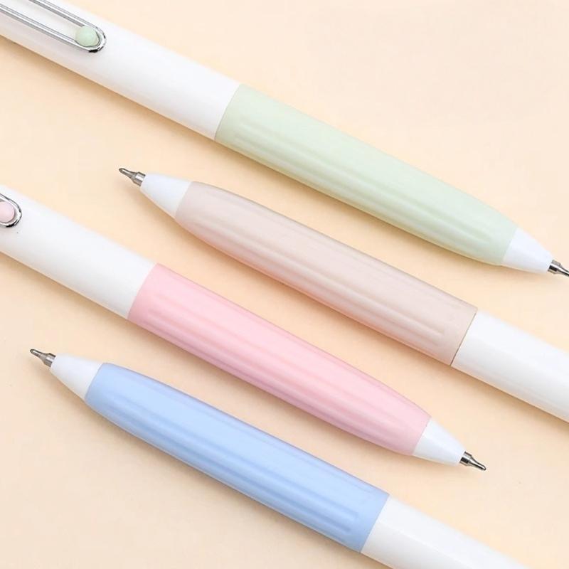4PCS Ergonomic Pens for Exam Writing Smooth 0.5mm Tip Dark Ink School Office Supplies Night Visibility Design