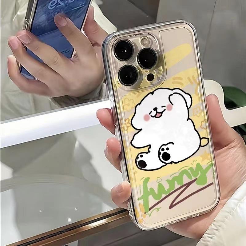 Touch Your Face, Bichon Is Suitable for Apple 16Promax Mobile Phone Case Xsmax Transparent 13/14 All-inclusive 12Pro Soft 78p.