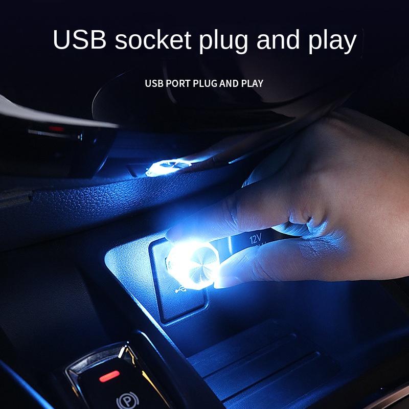 Mini USB LED Car Light Auto Atmosphere Neon Light Plug And Play Decoration Ambient Lamp Car Interior Lights Car-styling
