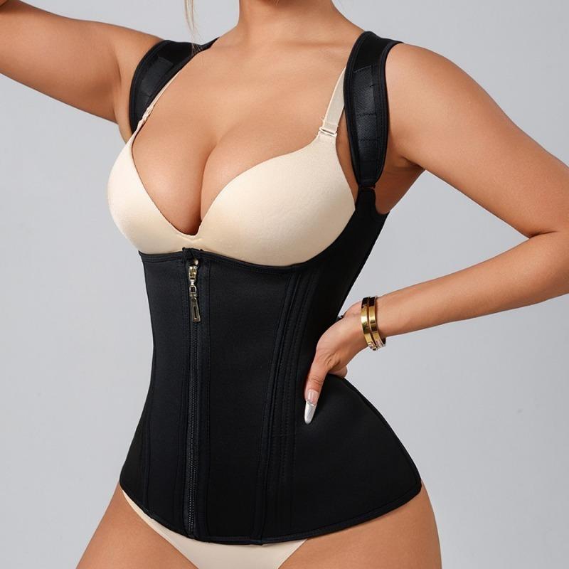 Plastic Belt To Tighten Waist and Abdomen Shape Corset Zipper-breasted Fitness Sweatshirt Body-shaping Garment