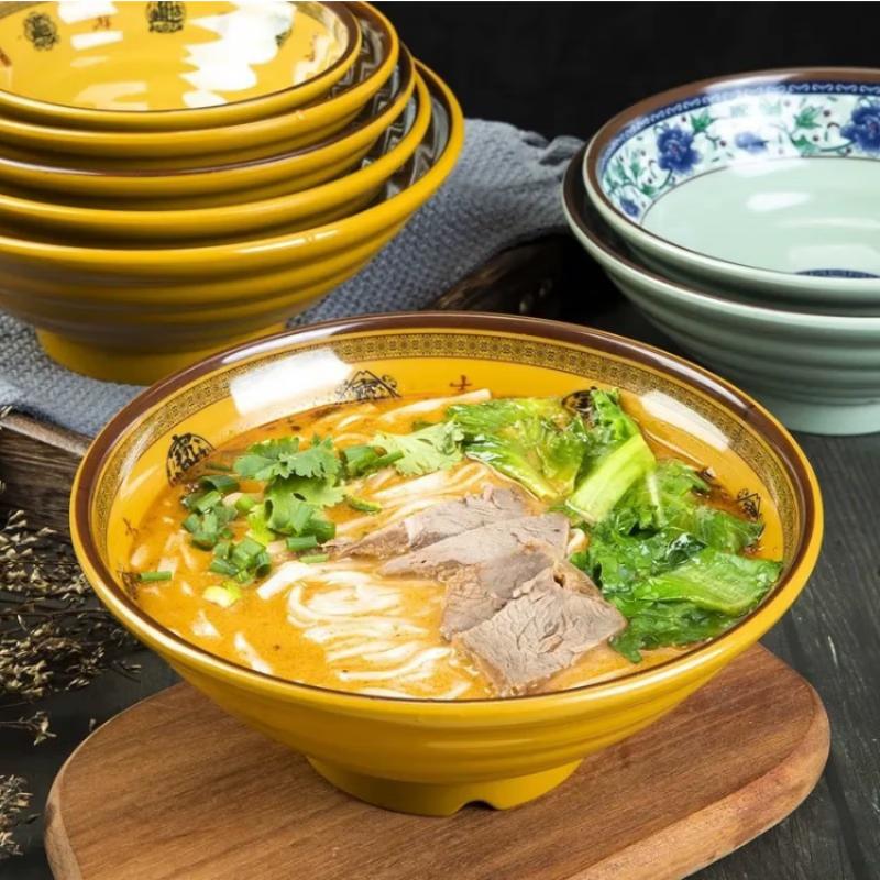 Thickened Drop-Resistant Melamine Ramen Bowls