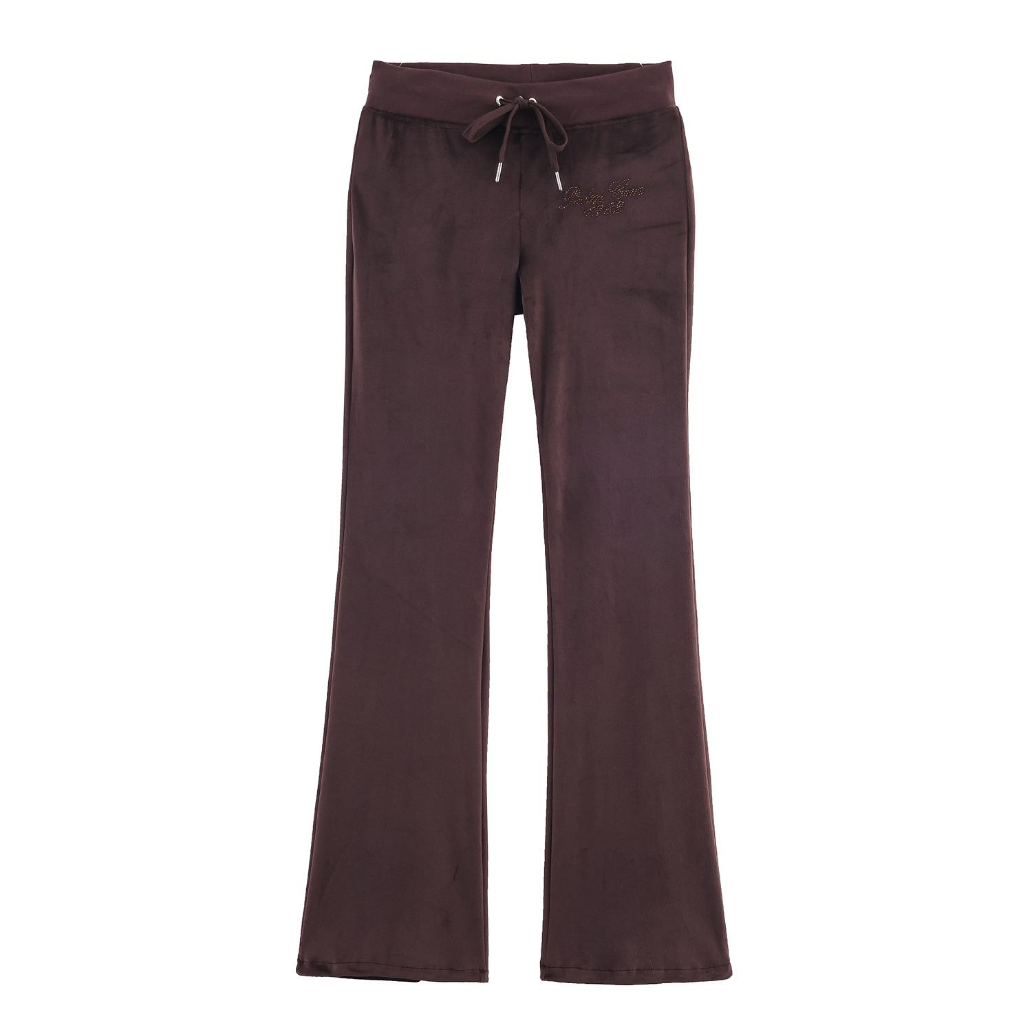 Women s clothing popular fashion casual printing velvet jacket + velvet trousers set S