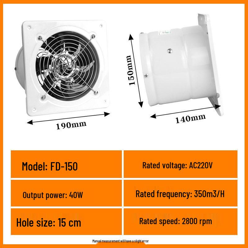 Powerful Silent Kitchen Window Exhaust Fan – Metal Square Oil & Smoke Extractor