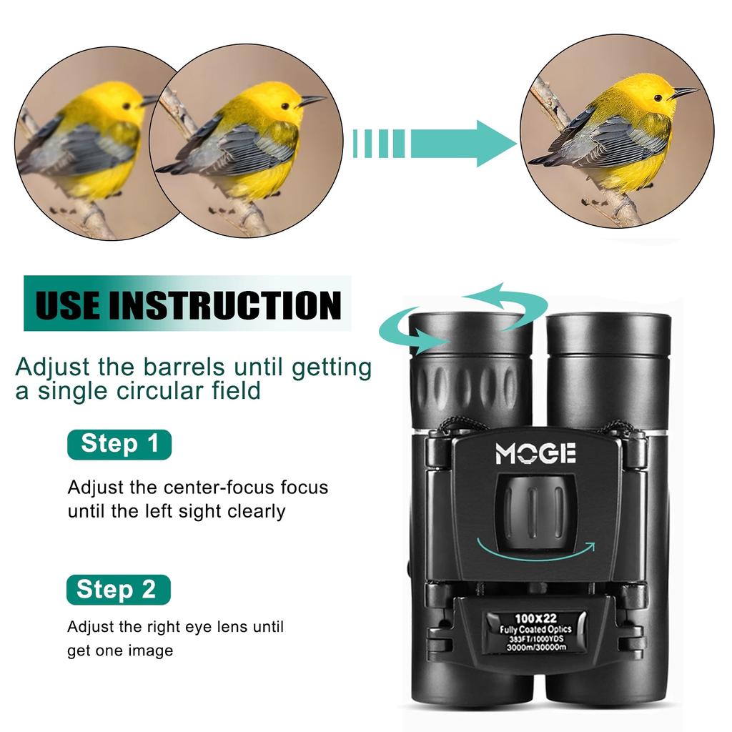 500 * 25 Binoculars, High-definition, Low-light Night Vision, Outdoor Pocket Portable Telescope Camping