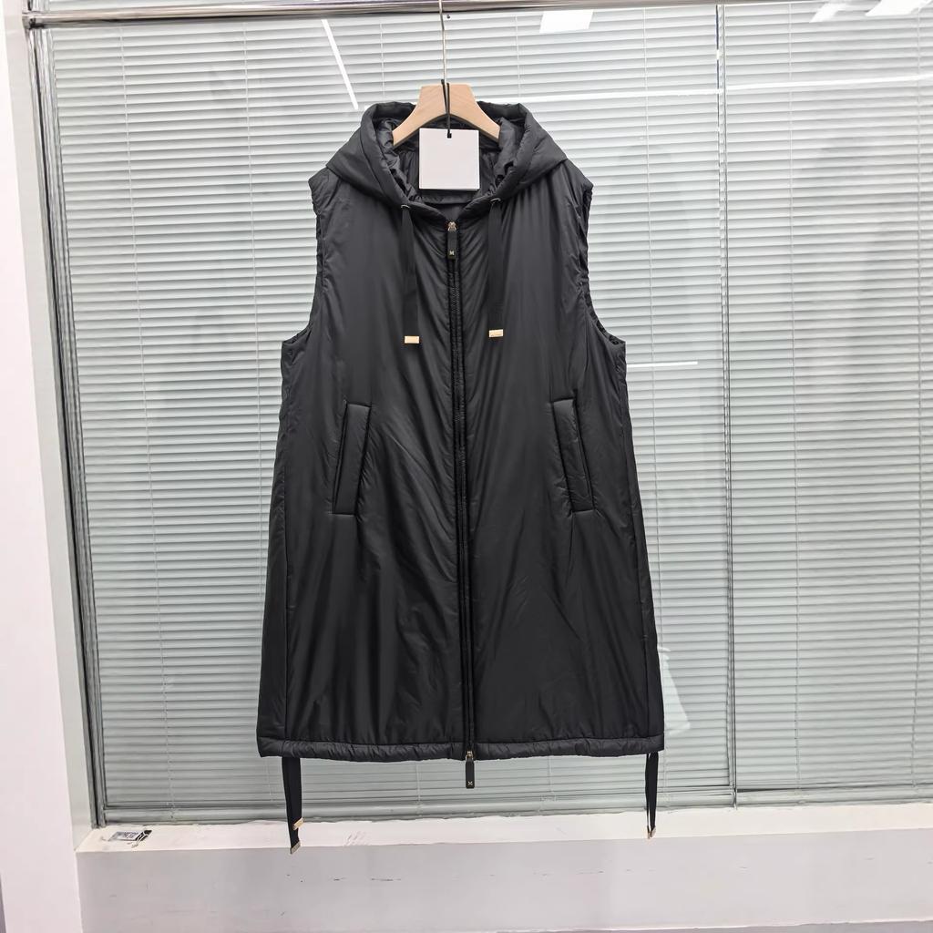 European camel fleece spring new medium and long camel fleece vest drawstring hooded women's warmth