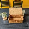 1pc Vintage Hand Woven Storage Basket, Suitable for Cosmetics, Gifts, and Cosmetic Storage Boxes