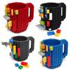 Bunter DIY Bausteinbecher mit 350 ml Fassungsvermögen Plastik-Kaffeetasse im europäischen Stil