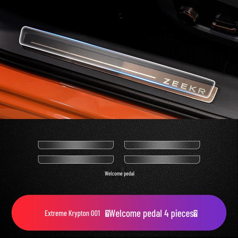 

Zeekr X/001/007/009 Накладки на пороги Вітальна педаль Металевий логотип TPU Захисна плівка від подряпин See description for specifications