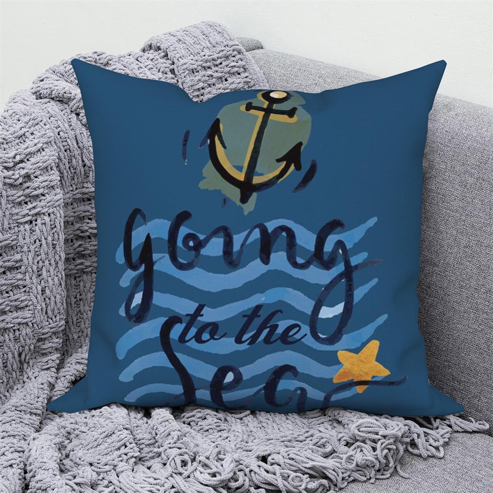 Home Sofa Office Cushion Pillowcase  Summer Vacation Alphabet Printed